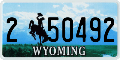 WY license plate 250492