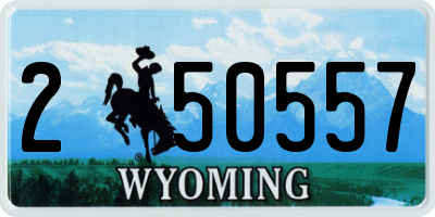 WY license plate 250557