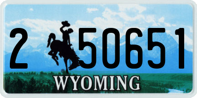 WY license plate 250651
