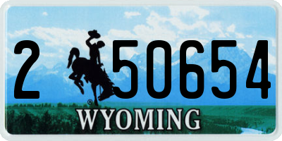 WY license plate 250654
