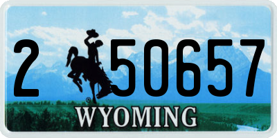 WY license plate 250657