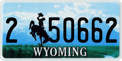 WY license plate 250662