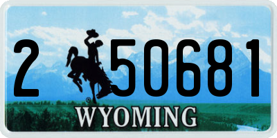 WY license plate 250681