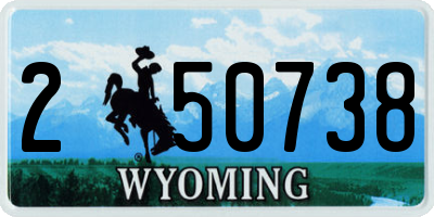 WY license plate 250738