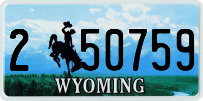 WY license plate 250759