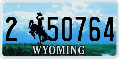 WY license plate 250764