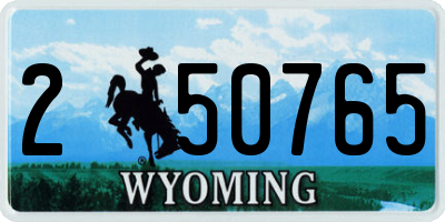 WY license plate 250765