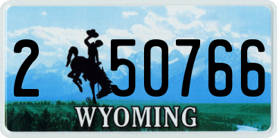 WY license plate 250766