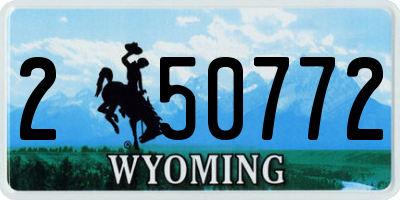 WY license plate 250772