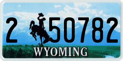 WY license plate 250782