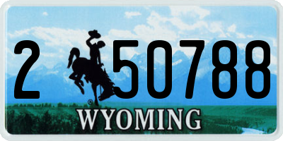 WY license plate 250788