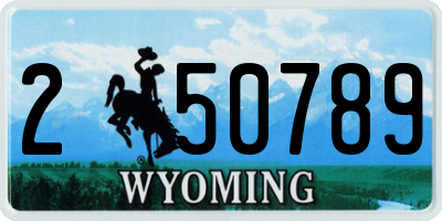 WY license plate 250789