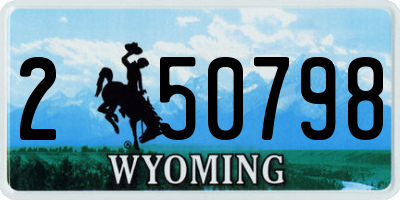 WY license plate 250798