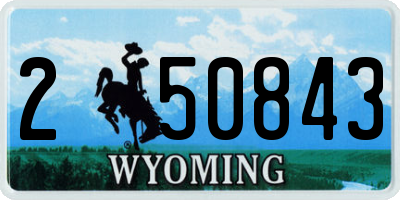 WY license plate 250843