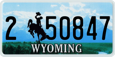 WY license plate 250847