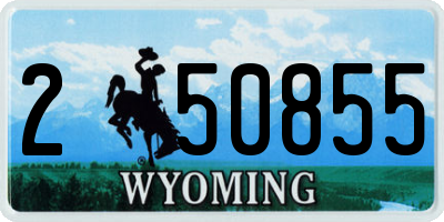 WY license plate 250855