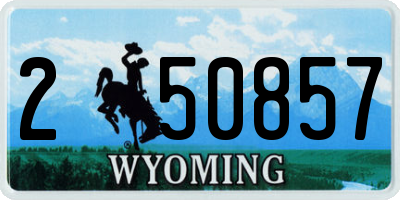 WY license plate 250857