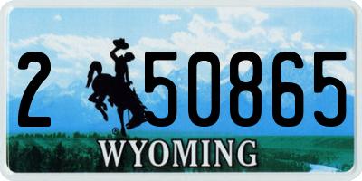 WY license plate 250865