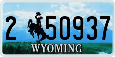 WY license plate 250937