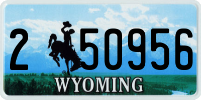 WY license plate 250956