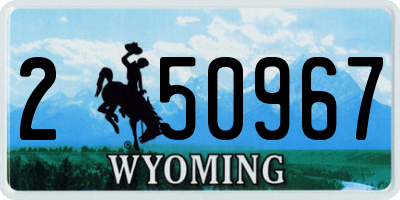 WY license plate 250967
