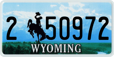 WY license plate 250972