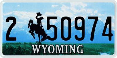 WY license plate 250974