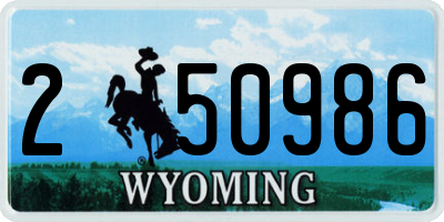 WY license plate 250986