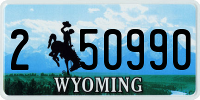 WY license plate 250990