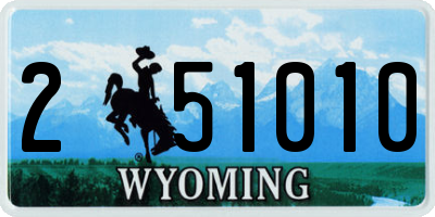 WY license plate 251010