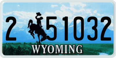 WY license plate 251032