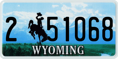 WY license plate 251068