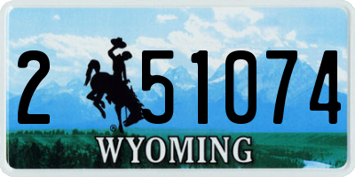 WY license plate 251074