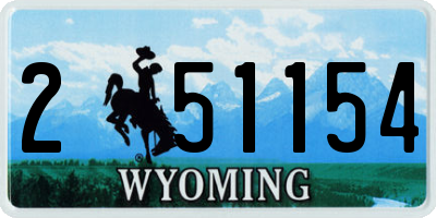 WY license plate 251154