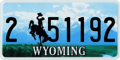 WY license plate 251192