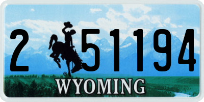 WY license plate 251194