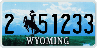 WY license plate 251233