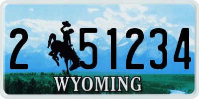 WY license plate 251234