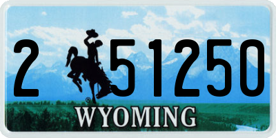 WY license plate 251250