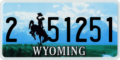 WY license plate 251251