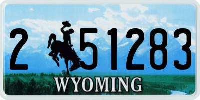 WY license plate 251283