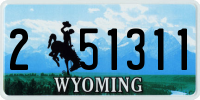WY license plate 251311