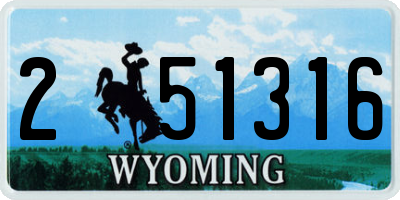 WY license plate 251316