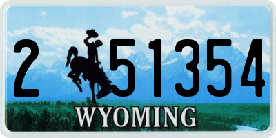 WY license plate 251354