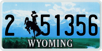 WY license plate 251356