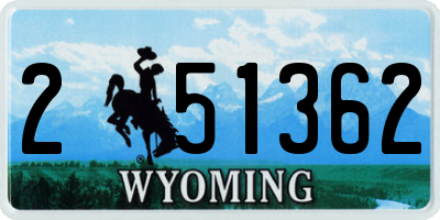 WY license plate 251362