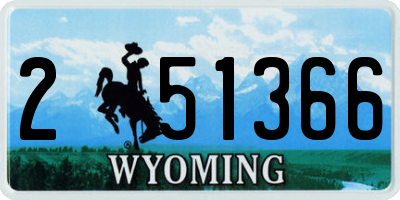 WY license plate 251366