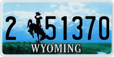 WY license plate 251370