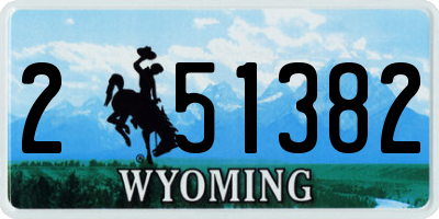 WY license plate 251382