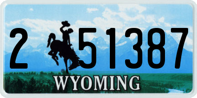 WY license plate 251387